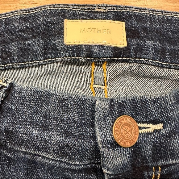 Mother The Looker medium rise skinny stretch jeans in medium-dark blue size 26 - Picture 8 of 11